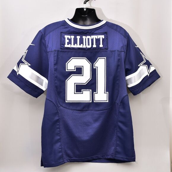 ELLIOTT JERSEY MENS SIZE 44 BLUE NIKE NFL ON FIELD DALLAS COWBOYS SEWN STITCHED - Picture 2 of 7